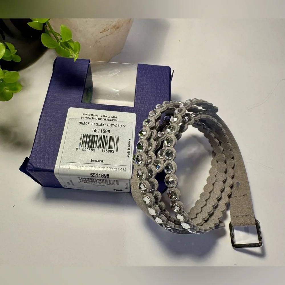 Swarovski Grey Power Slake Collection 3 Strand Crystal Bracelet NIB - Picture 10 of 13